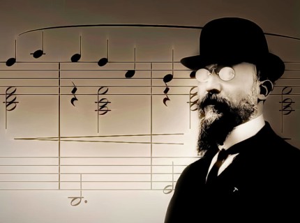 Erik Satie, 1866 – 1925, a French composer and pianist, notesheet for Gymnopédie No. 1, digitally