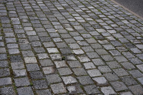 Granite cobblestone pavement in Germany street outdoor