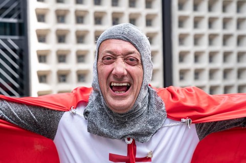 14.07.2024, Berlin, Germany, Europe, Portrait of a fan of the English national football team