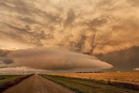 Storm Clouds Prairie Sky Canada Ominous danger