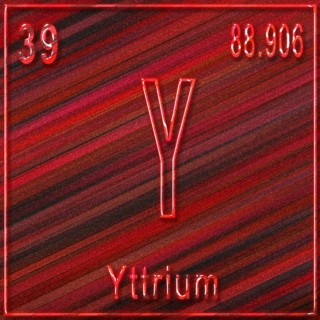 Yttrium chemical element, Sign with atomic number and atomic weight, Periodic Table Element