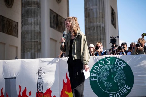 15/09/2023, Berlin, Germany, Europe, German climate protection activist Luisa Neubauer during her