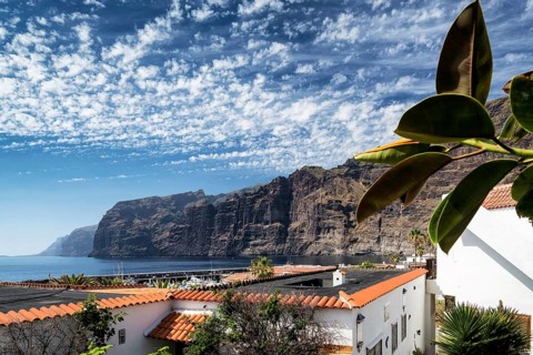Los gigantes cliffs famous landmark and village in south tenerife island spain