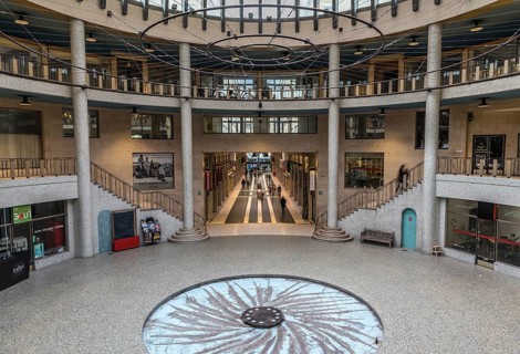 Brussels, Belgium, 01 28 2018: Ravenstein Gallery, an art- and shopping place designed by Horta in