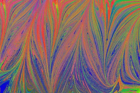 Beautiful abstract art of Ebru marbling painting techniques on water with acrylic paints