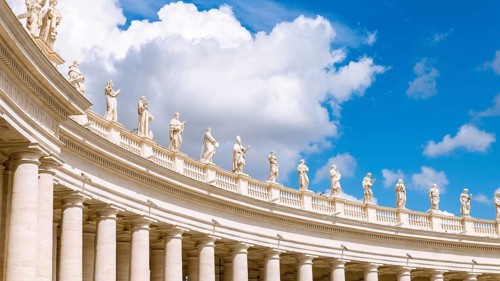 Detail of colonnade St. Peter's Square in Rome