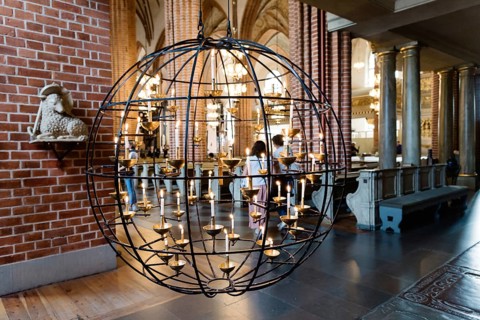 Stockholm, Sweden, August 8, 2019: Interior view of the church of Storkyrkan, the oldest church in