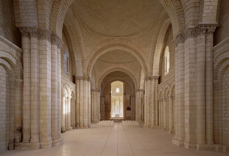 Fontevrault, monastery, monastery church facing west