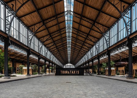 Brussels city center, Belgium, 30 08 2020 Straight Art Nouveau interior design of the Royal Depot