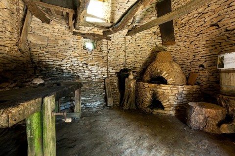 Indoor of the Cabanes de Breuil, Saint-Andre-dAllas, Dordogne, Nouvelle Aquitaine, France