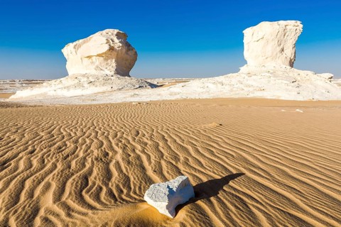 The White Desert at Farafra in the Sahara of Egypt. Africa