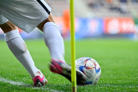 LUBIN, POLAND - MARCH 31, 2023: Football match Polish PKO Ekstraklasa between KGHM Zaglebie Lubin