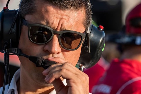 NTT INDYCAR SERIES team owner, RICARDO JUNCOS, watches as his teams prepare for the Bommarito