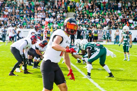 erima GFL; Schwaebisch Hall Unicorns -  Saarland Hurricanes  in the Optima-Sportpark Shwaebisch