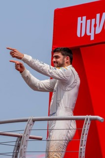 INDYCAR Series driver, RINUS VEEKAY (21) of Hoofddorp, Netherlands, is introduced to the fans