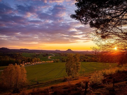 Sunset at Adamsberg, Altendorf, Saxony, Germany