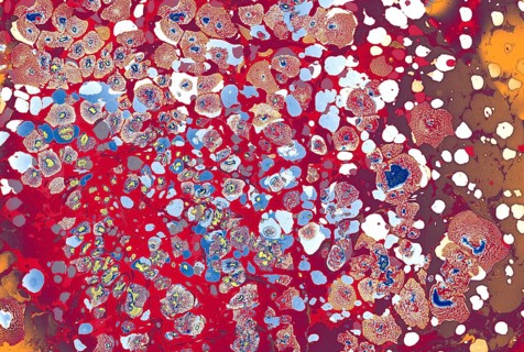 Abstract marbling floral pattern for fabric, tile design. background texture