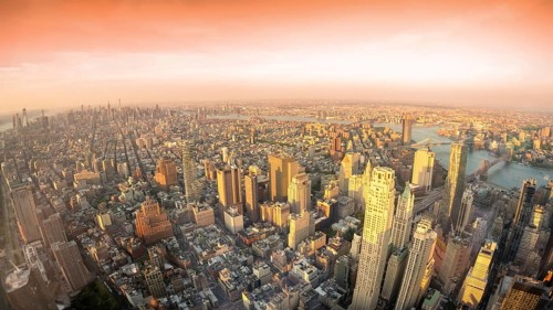 An image of Manhattan New York from above