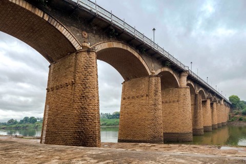Irwin Bridge on Krishna River, Sangli, Maharashtra, India, Asia