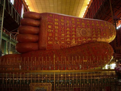 Big feet in a temple in burma