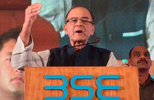 Union Finance Minister Arun Jaitley speaks conferencen Taleem O Tarbiyat Bombay Stock Exchange