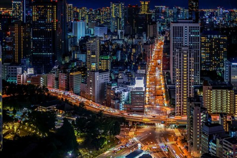Tokyo night view as seen from Tokyo Tower. Shooting Location: Tokyo metropolitan area