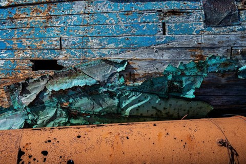 Wreck near the harbour, Stanley, Falkland Islands, Great Britain, South Atlantic