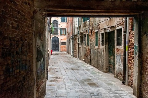 Abandoned Alley in Cannaregio district in Venice, Italy