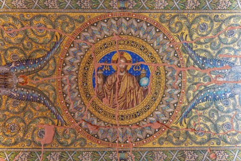 Mosaic art in the Kaiser Wilhelm Memorial Church in Berlin, Germany