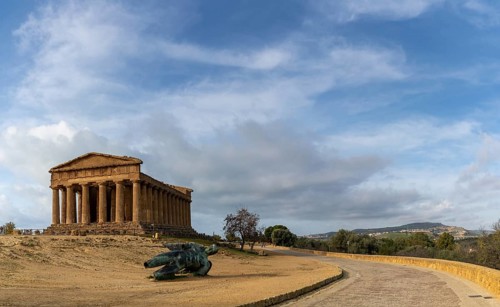 Agrigento, Italy, 3 January, 2024: view of the Temple of Concordia in the Valley of the Temples