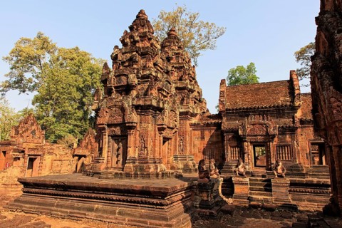 The temple complex of Banteay Srei in Cambodia