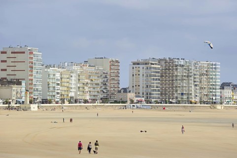 Beach and apartments at Les Sables-d'Olonne, La Vendée, Pays de la Loire, France
