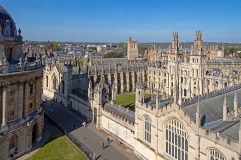 All Souls College, view from the tower of the University Church of St Mary the Virgin, Oxford,