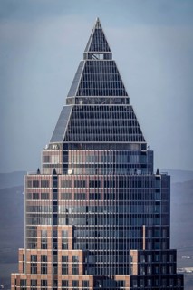 Messe Frankfurt, top of the 256 metre high Messeturm, second tallest skyscraper in Frankfurt am
