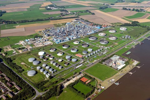 Aerial view, Sasol, Brunsbüttel, chemical, plant, refinery, storage, tank farm, industry, NOK,