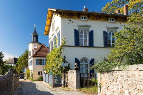Landhaus des Meinholdschen Weingutes and Meinholdsches Turmhaus, Oberlößnitz, Radebeul, Saxony,