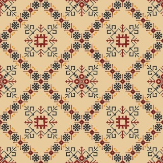 Traditional Latvian embroidery seamless pattern, vector illustration