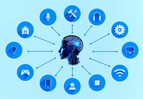 Symbol image, AI, artificial intelligence, Internet illustration, computer, Industry 4.0, economy,