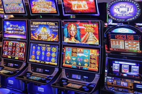 Las Vegas, USA, 2 May, 2025: Casino gambling blackjack and slot machines waiting for gamblers and