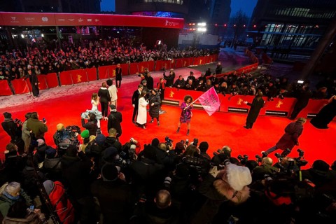 Guests on the red carpet at the opening film The Light of the 75th Berlinale at the Theater am