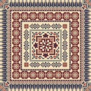 Embroidery Tatreez pattern, Palestinian fashion vector ornament