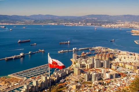 Beautiful Landscape View from Gibraltar in Spain South Coast