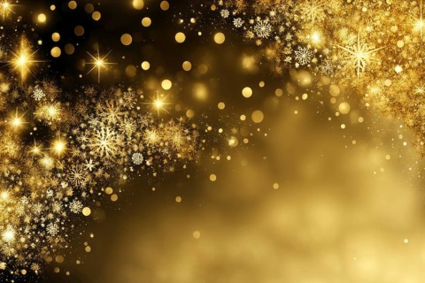 Elegant and sparkling design with golden stars and glitter in a festive setting, AI generated
