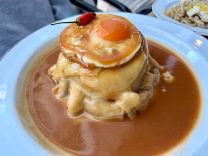 Francesinha, typical food from Porto. Portuguese cuisine