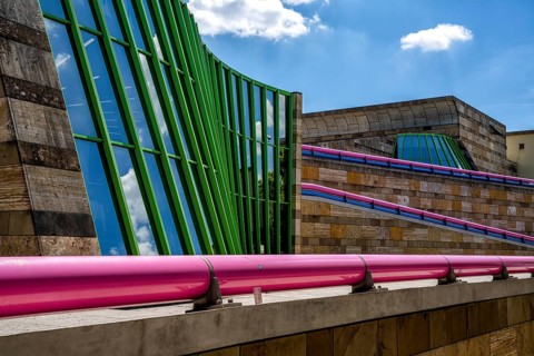 Germany - 19 July 2020: view of the State Gallery art museum in Stuttgart