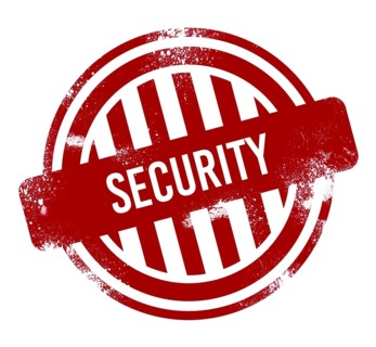 Security, red grunge button, stamp