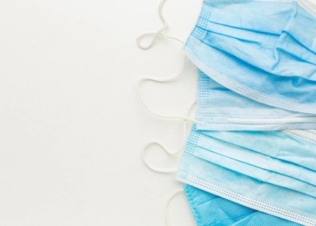 Top view disposable medical masks