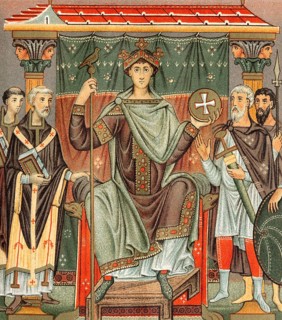 Otto III enthroned, the Gospels of Otto III, a late 10th or early 11th century illuminated Gospel
