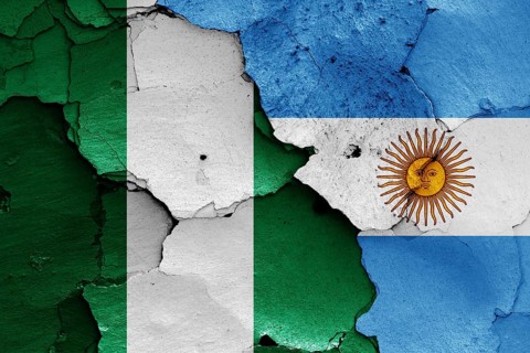 Flags of Nigeria and Argentina