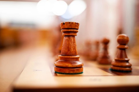 Chess pieces on a chessboard, Leoben, Styria, Austria